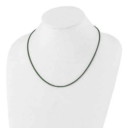 Sterlingsilber Rhodium & Grün-beschichtet 2-strand Verstellbar Halskette