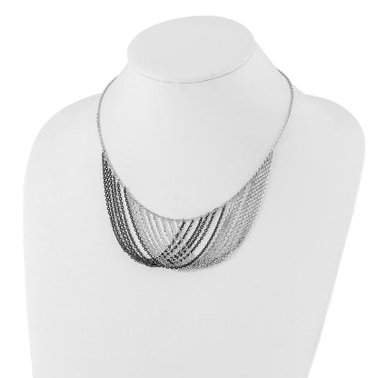 Sterlingsilber Rhodium/rutheniumbeschichtet Multistrand mit 2 Zoll Verlängerung. Halskette