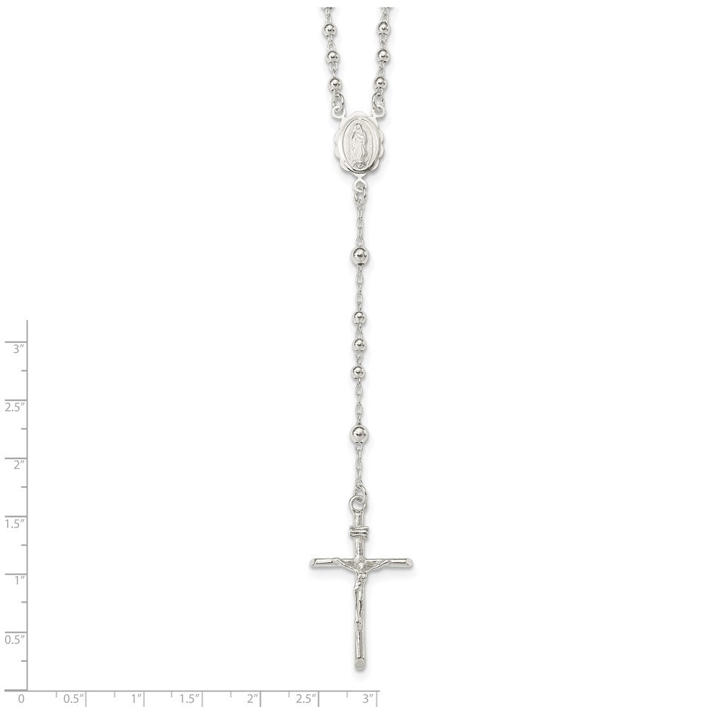 Sterlingsilber Poliert Rosenkranz Halskette