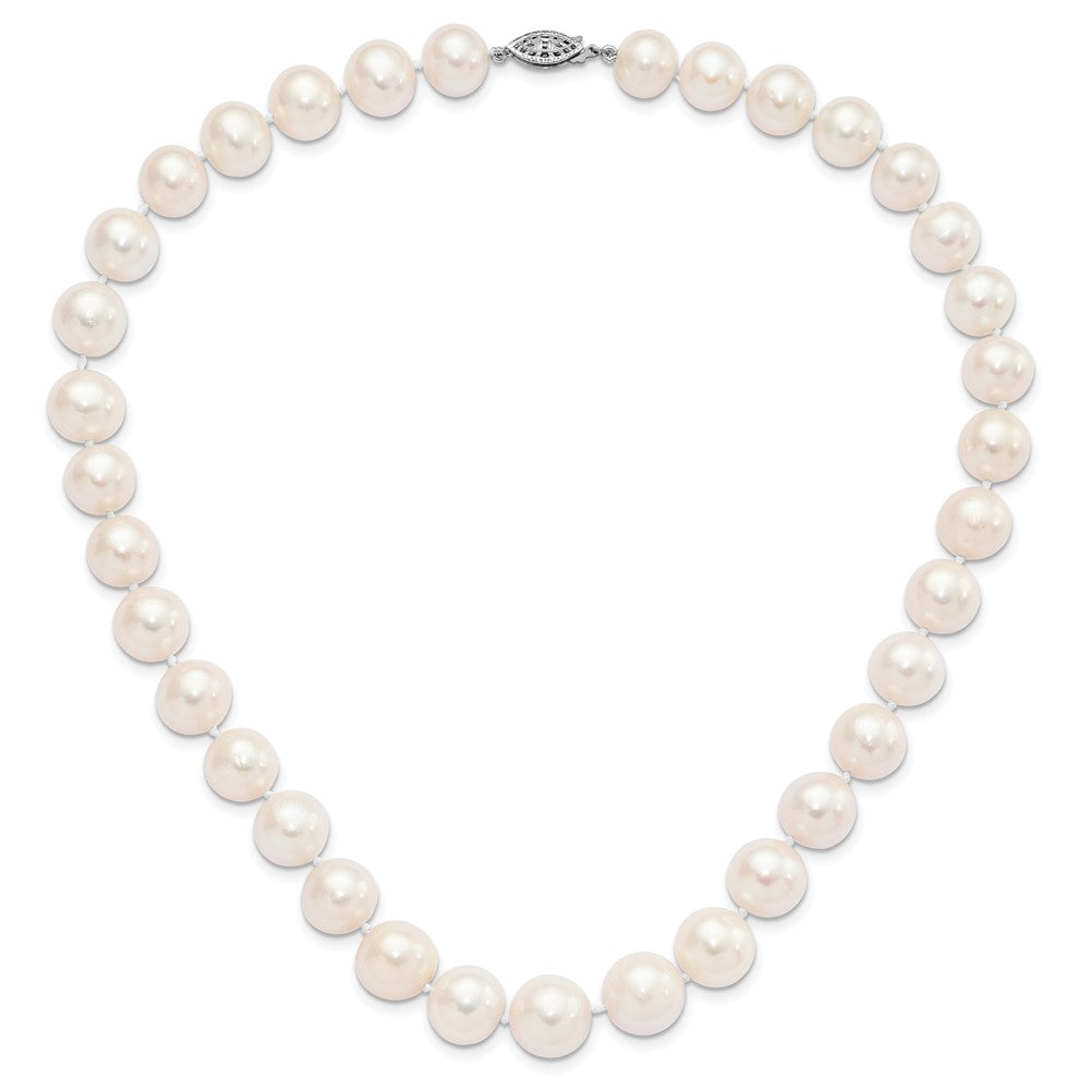 Sterlingsilber Rhodium 11-12mm Weiß Fw Zuchtperle Halskette