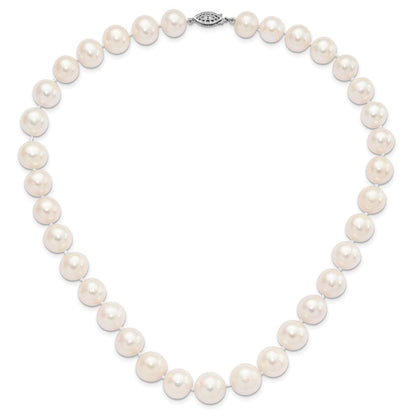 Sterlingsilber Rhodium 11-12mm Weiß Fw Zuchtperle Halskette