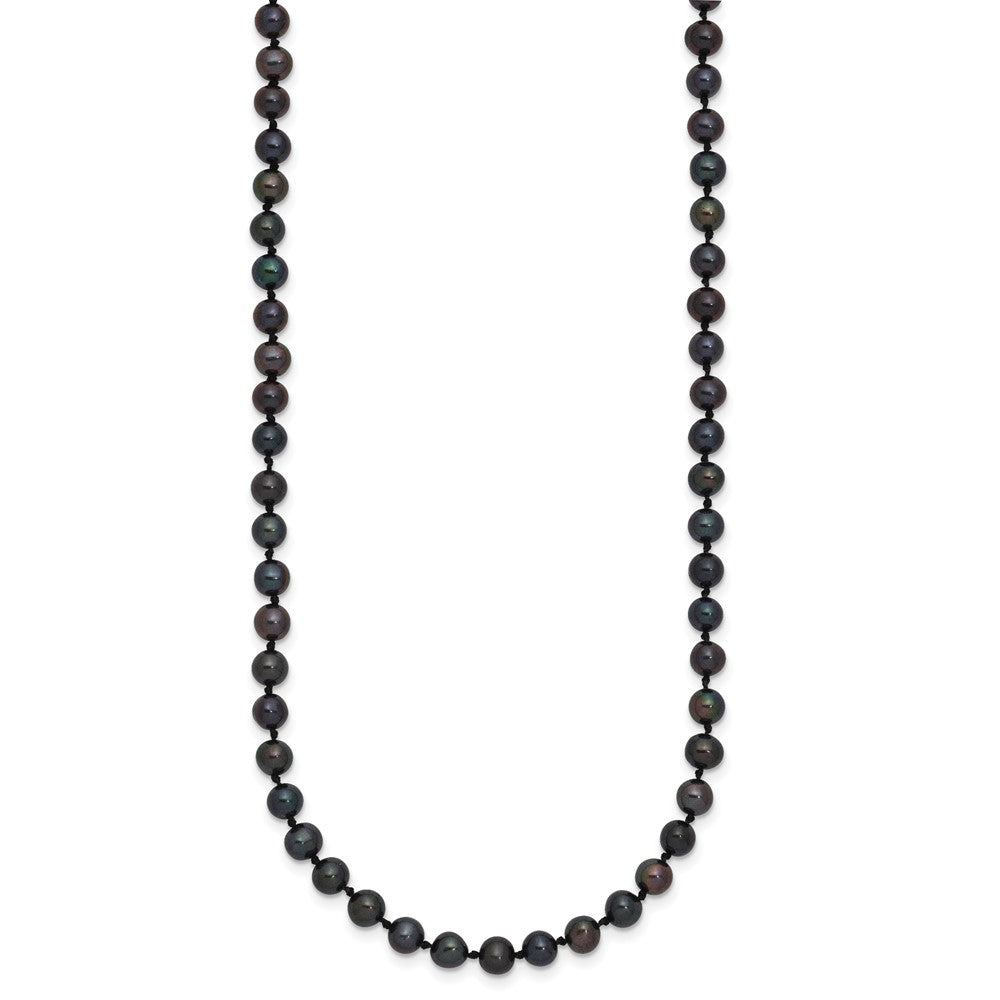 Sterlingsilber Rhodiniert 4-5mm Schwarz Fwc Perle Halskette