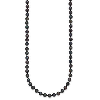 Sterlingsilber Rhodiniert 4-5mm Schwarz Fwc Perle Halskette