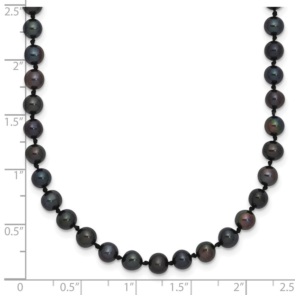 Sterlingsilber Rhodiniert 4-5mm Schwarz Fwc Perle Halskette