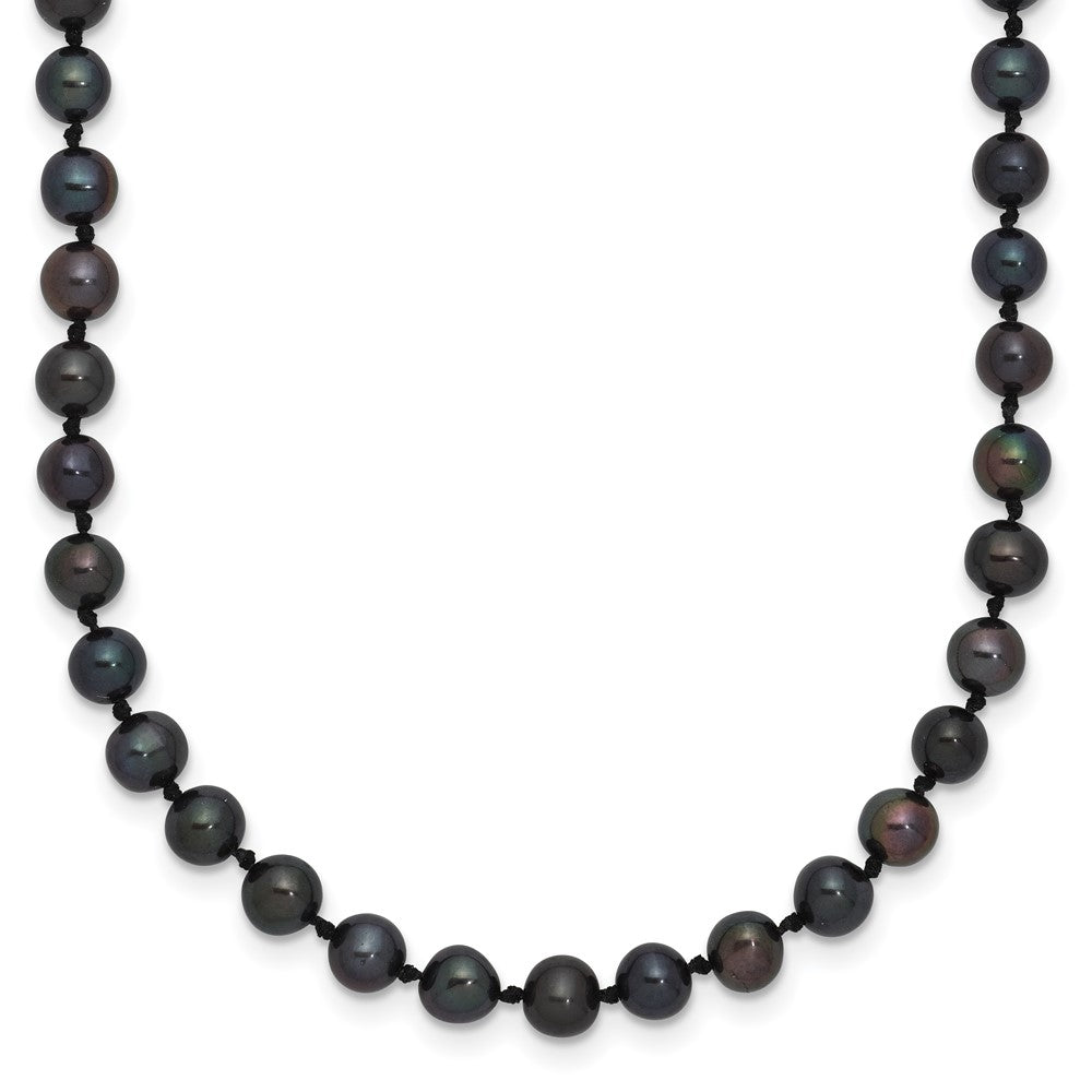 Sterlingsilber Rhodiniert 4-5mm Schwarz Fwc Perle Halskette