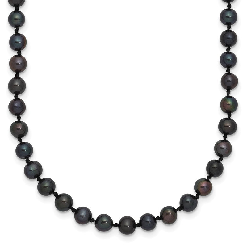 Sterlingsilber Rhodiniert 4-5mm Schwarz Fwc Perle Halskette