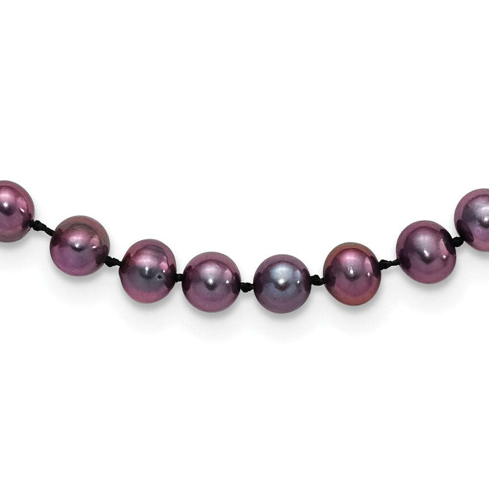 Sterlingsilber Rhodiniert 5-6mm Schwarz Fwc Perle Halskette