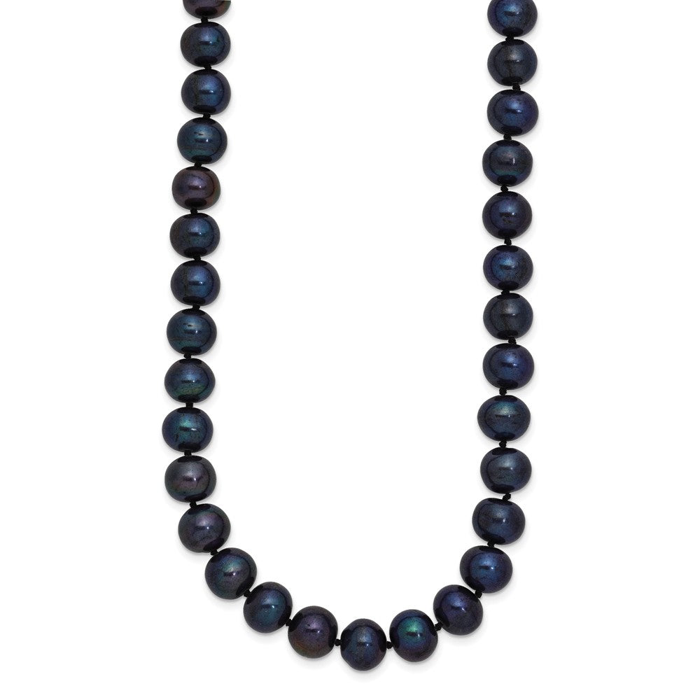 Sterlingsilber Rhodiniert 8-9mm Schwarz Fwc Perle Halskette