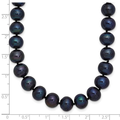 Sterlingsilber Rhodiniert 8-9mm Schwarz Fwc Perle Halskette