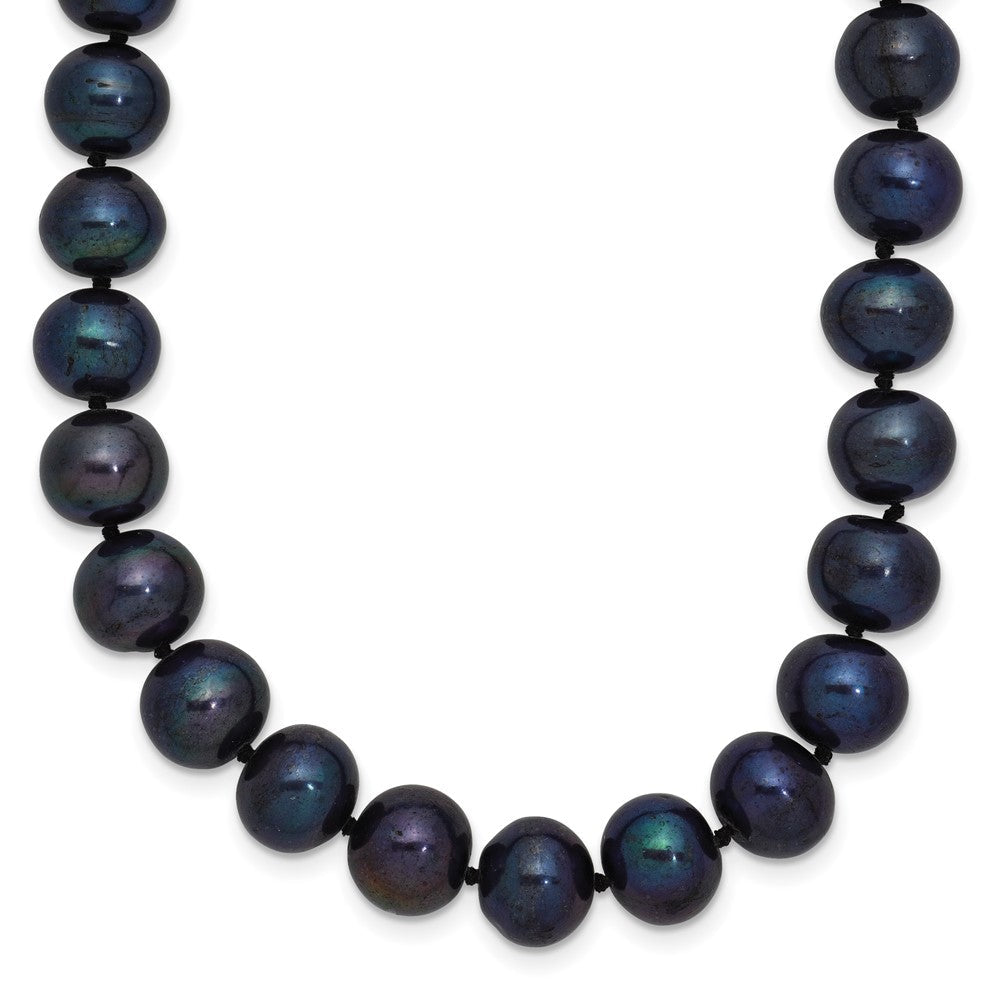 Sterlingsilber Rhodiniert 8-9mm Schwarz Fwc Perle Halskette