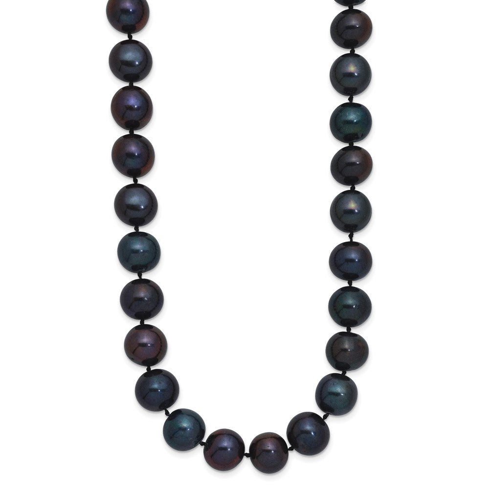 Sterlingsilber Rhodiniert 10-11mm Schwarz Fwc Perle Halskette