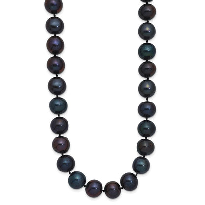 Sterlingsilber Rhodiniert 10-11mm Schwarz Fwc Perle Halskette