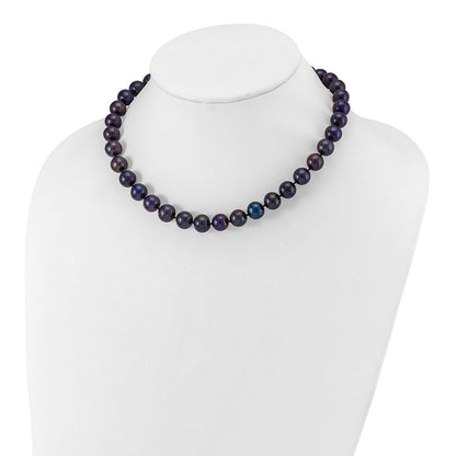 Sterlingsilber Rhodiniert 10-11mm Schwarz Fwc Perle Halskette