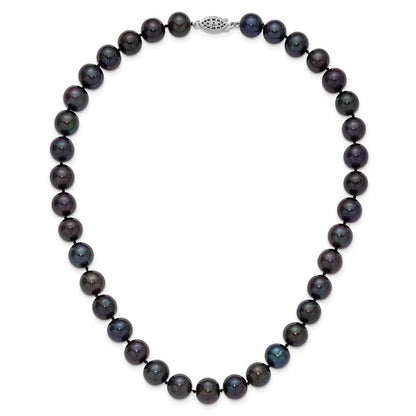 Sterlingsilber Rhodiniert 10-11mm Schwarz Fwc Perle Halskette