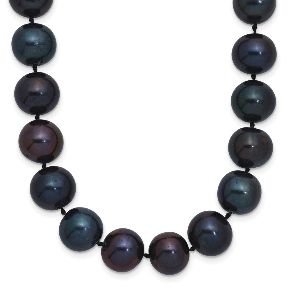 Sterlingsilber Rhodiniert 10-11mm Schwarz Fwc Perle Halskette