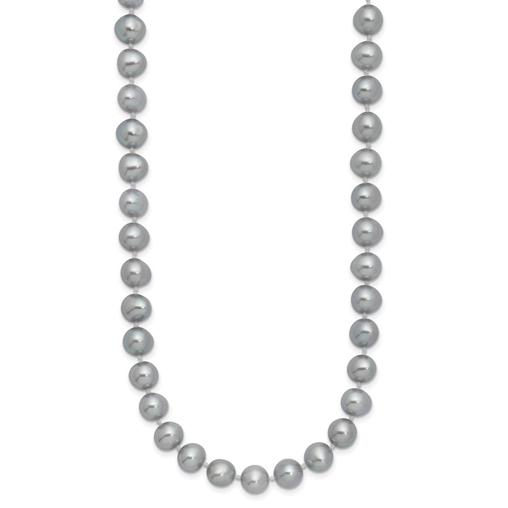 Sterlingsilber Rhodium 7-8mm Grau Fwc Perle Halskette