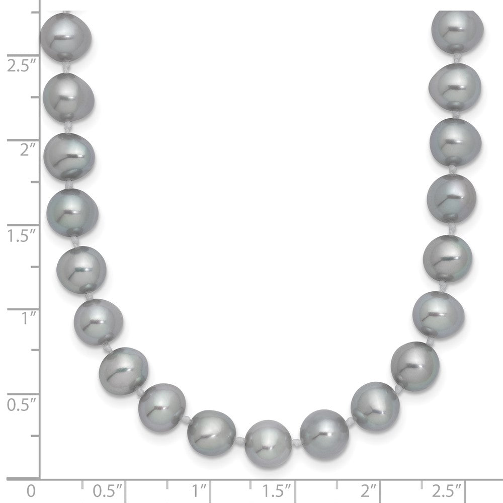 Sterlingsilber Rhodium 7-8mm Grau Fwc Perle Halskette