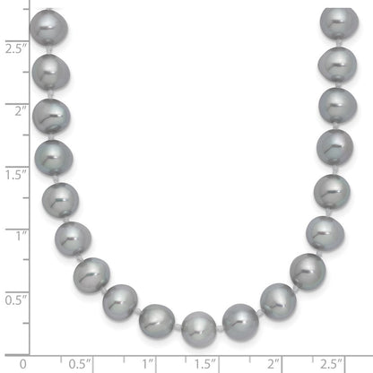 Sterlingsilber Rhodium 7-8mm Grau Fwc Perle Halskette