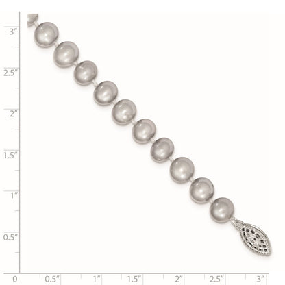 7.25 Zoll Sterlingsilber Rhodium 7-8mm Grau Fwc Perle Armband