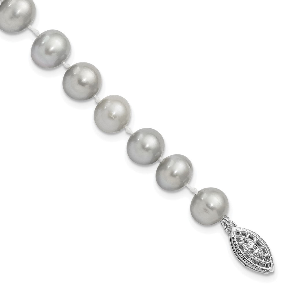 7.25 Zoll Sterlingsilber Rhodium 7-8mm Grau Fwc Perle Armband