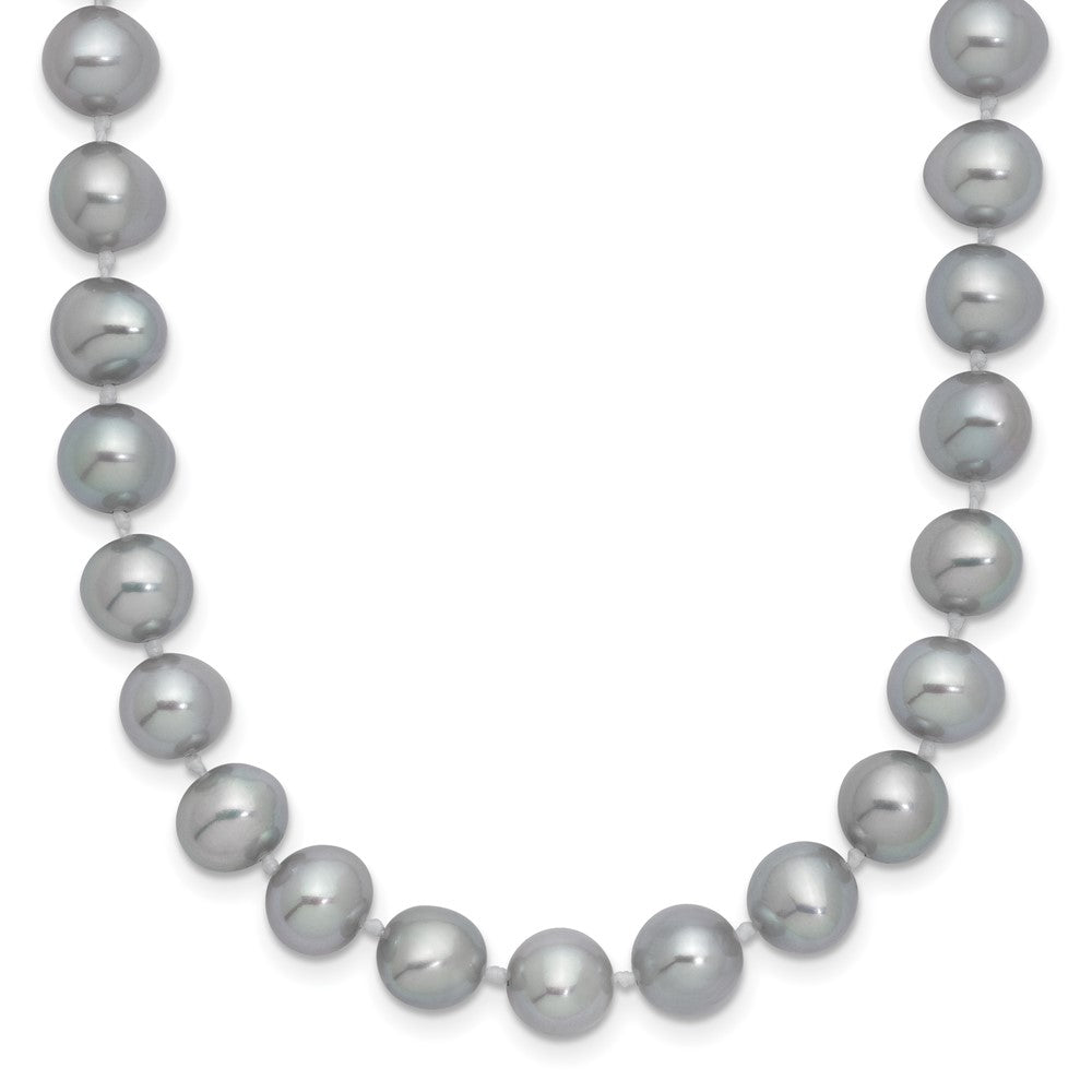 Sterlingsilber Rhodium 7-8mm Grau Fwc Perle Halskette