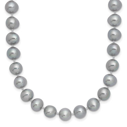 Sterlingsilber Rhodium 7-8mm Grau Fwc Perle Halskette