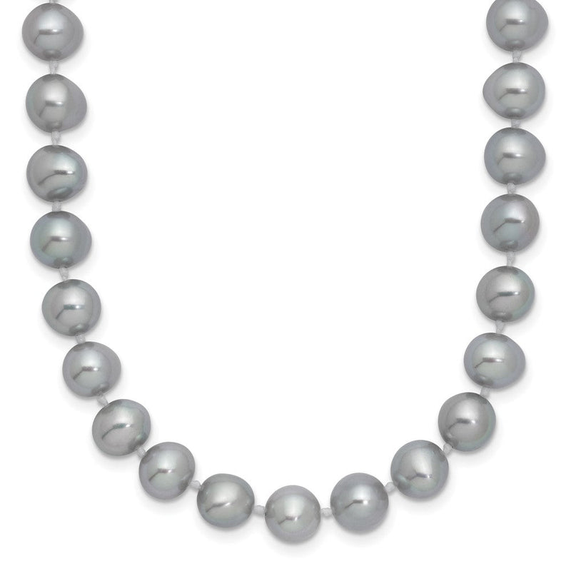 Sterlingsilber Rhodium 7-8mm Grau Fwc Perle Halskette