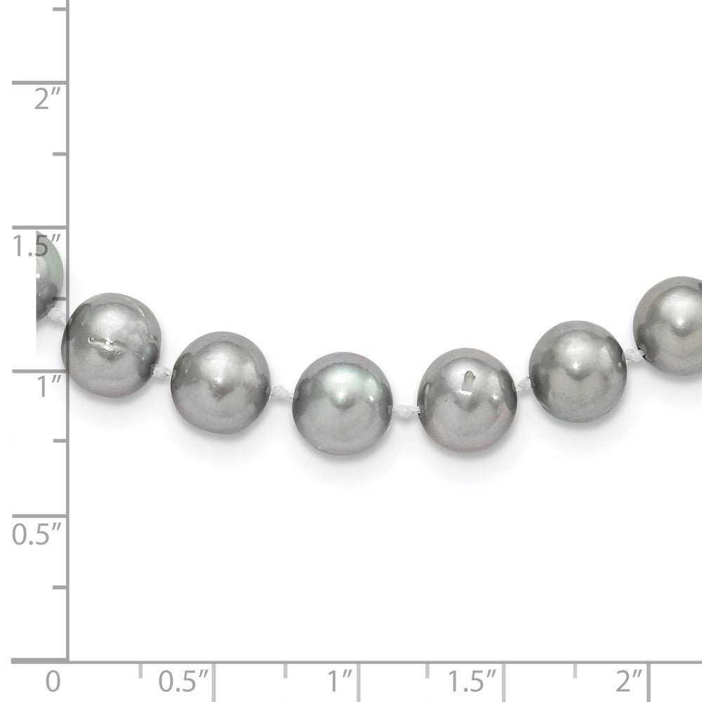 Sterlingsilber Rhodium 8-9mm Grau Fwc Perle Halskette