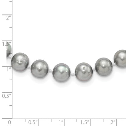 Sterlingsilber Rhodium 8-9mm Grau Fwc Perle Halskette
