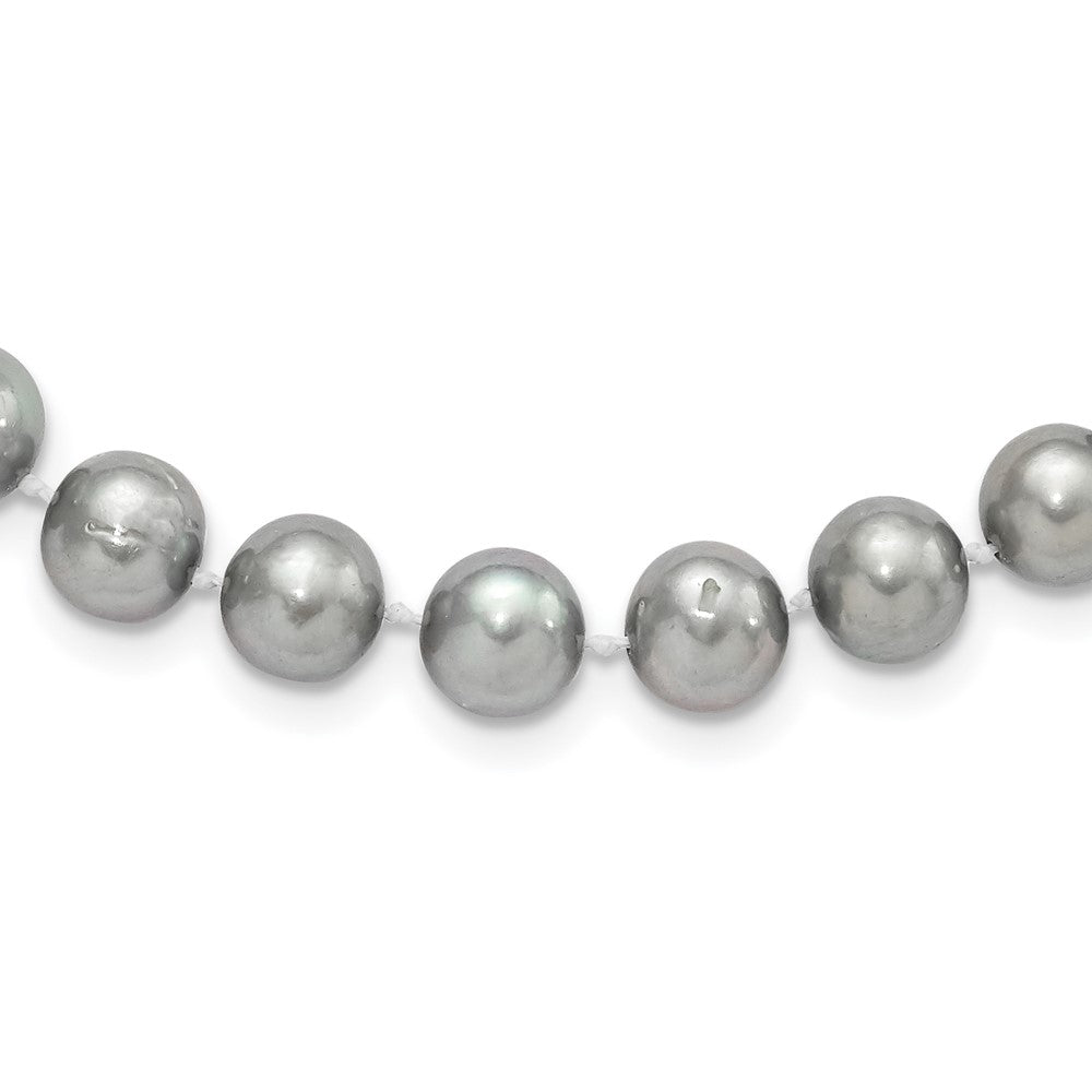 Sterlingsilber Rhodium 8-9mm Grau Fwc Perle Halskette
