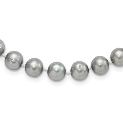 Sterlingsilber Rhodium 8-9mm Grau Fwc Perle Halskette