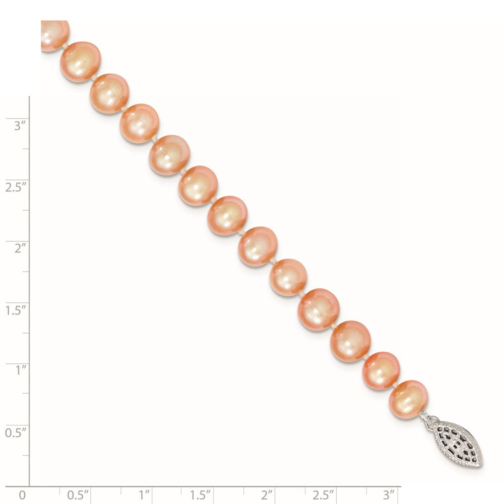 Sterlingsilber 8-9mm Rosa Egg Form Fw Zuchtperle Halskette
