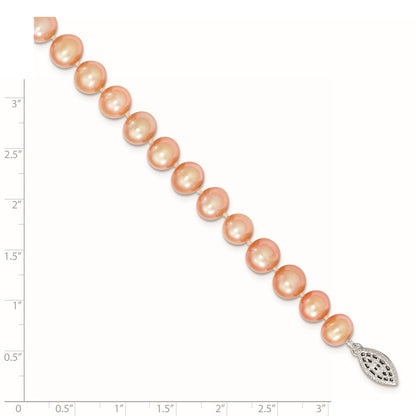 Sterlingsilber 8-9mm Rosa Egg Form Fw Zuchtperle Halskette