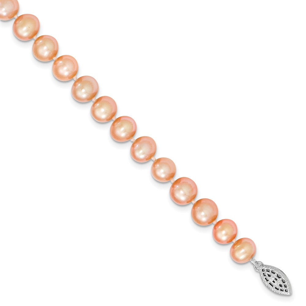 Sterlingsilber 8-9mm Rosa Egg Form Fw Zuchtperle Halskette
