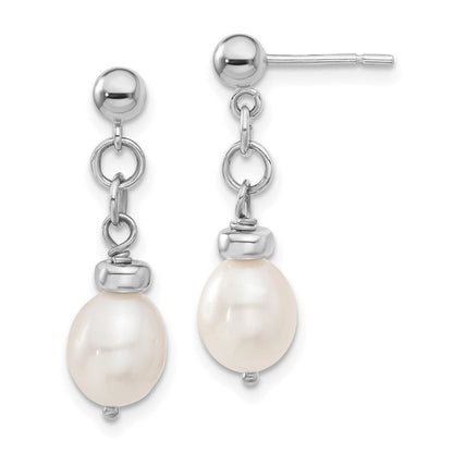 Sterlingsilber 7-8mm Fwc Perle Anhänger/earrings Boxed Set