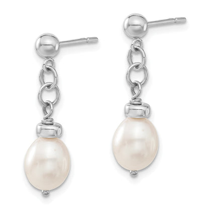 Sterlingsilber 7-8mm Fwc Perle Anhänger/earrings Boxed Set