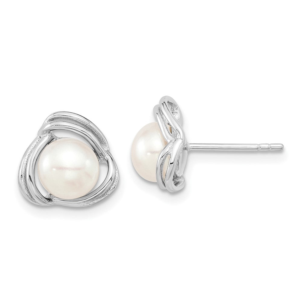 Sterlingsilber Rhodiniert 6-7mm Weiß Fwc Perle Halskette/earring Set