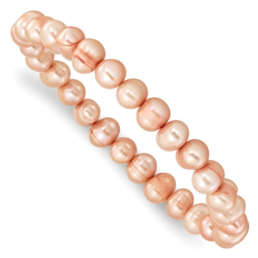 Mode 7-8mm Weiß/grey/black/pink/purple Süßwasser Zuchtperle Dehnbar 5 Stück Armband Set