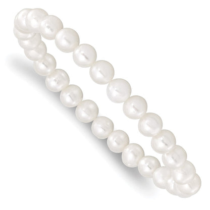 Mode 7-8mm Weiß/grey/black/pink/purple Süßwasser Zuchtperle Dehnbar 5 Stück Armband Set