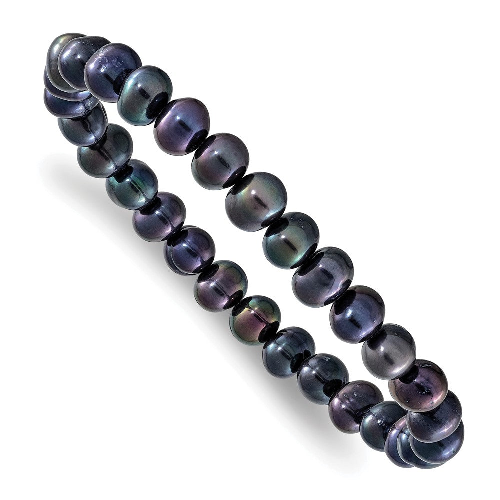 Mode 7-8mm Weiß/grey/black/pink/purple Süßwasser Zuchtperle Dehnbar 5 Stück Armband Set