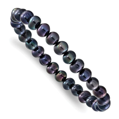 Mode 7-8mm Weiß/grey/black/pink/purple Süßwasser Zuchtperle Dehnbar 5 Stück Armband Set