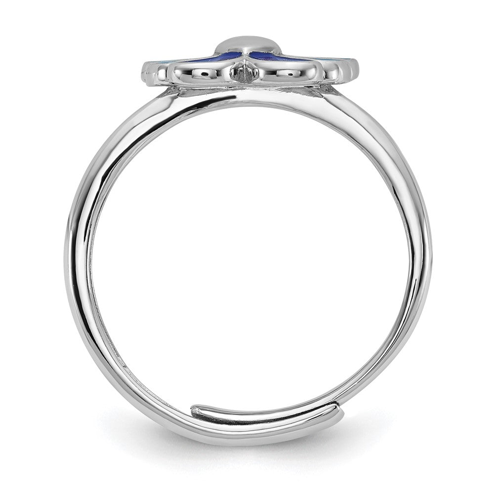 Sterlingsilber Rhodiniert Poliert & Emailliert Schmetterling Kinder Ohrring Ring Anhänger Set