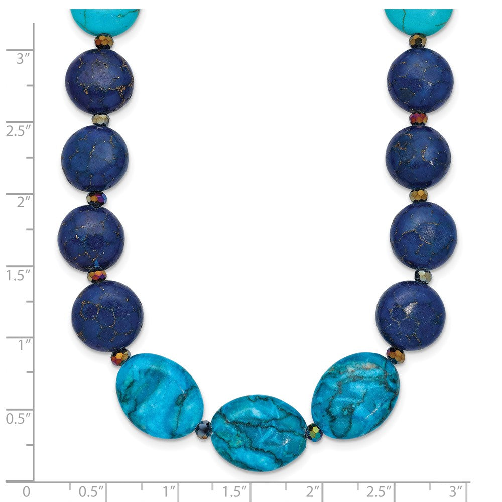 Sterlingsilber Achat,crystal,jasper, Recon. Lapis mit 2 in Verlängerung Halskette
