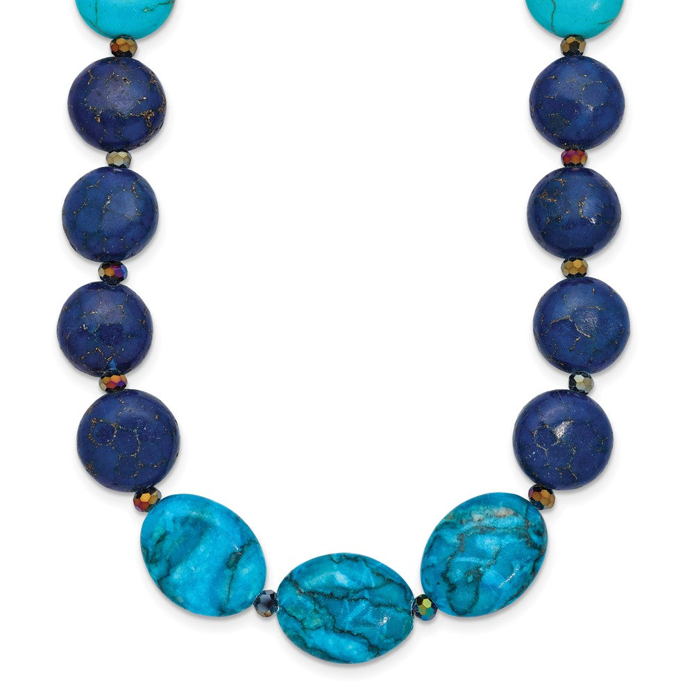 Sterlingsilber Achat,crystal,jasper, Recon. Lapis mit 2 in Verlängerung Halskette