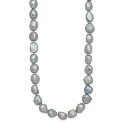 Mode 9-11mm Grau Baroque Endlos Halskette