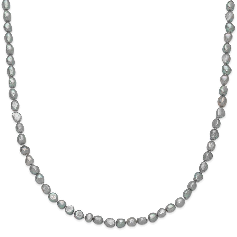 Mode 9-11mm Grau Baroque Endlos Halskette