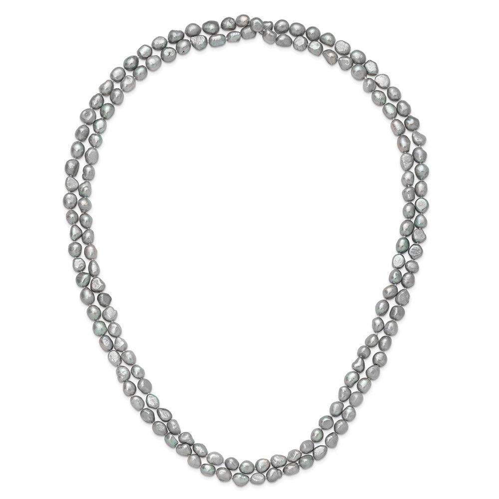 Mode 9-11mm Grau Baroque Endlos Halskette
