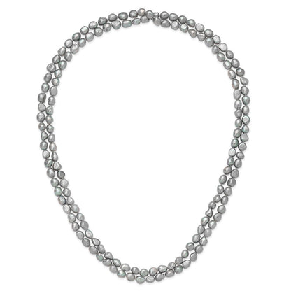 Mode 9-11mm Grau Baroque Endlos Halskette