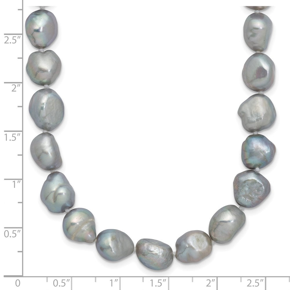 Mode 9-11mm Grau Baroque Endlos Halskette