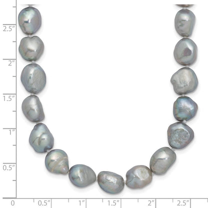Mode 9-11mm Grau Baroque Endlos Halskette